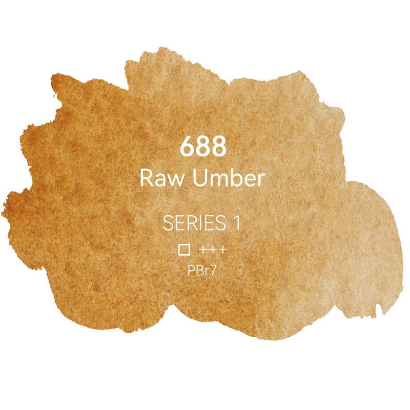 PHOENIX Professional Watercolor Paint - Single Watercolor Half Pan - Raw Umber 688 - Image 2